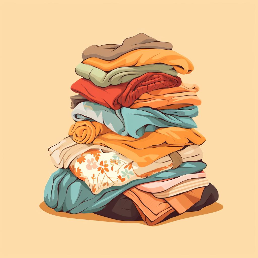 Pile of sorted soft summer colored clothes.